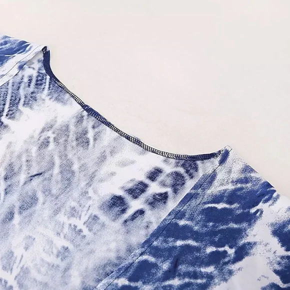 New Blue Boho Tie Dye Kimono - Picture 8 of 12